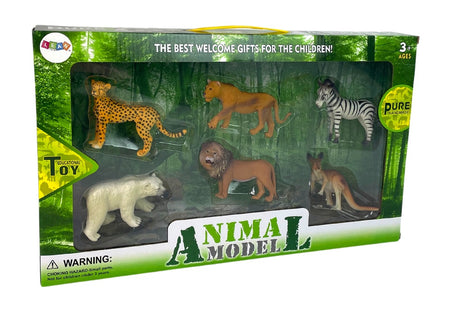 Djurfigurer set 6-pack afrikanska djur i hårdgummi, från 3 år