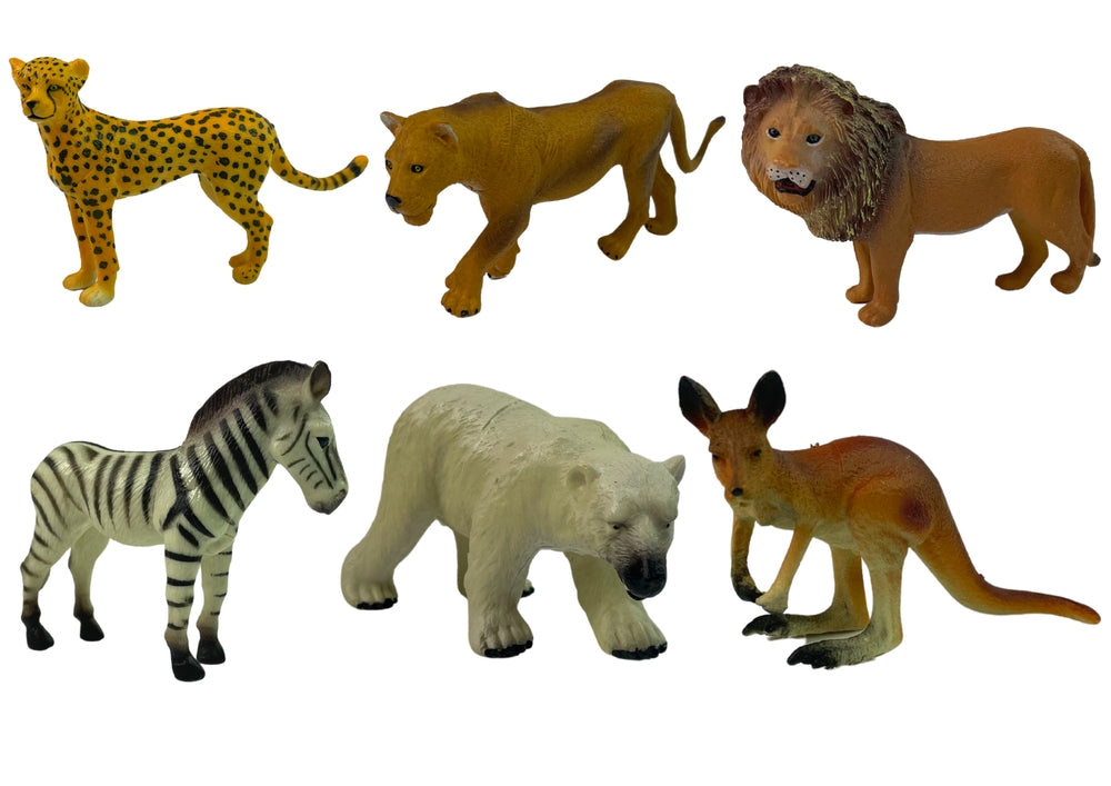 Djurfigurer set 6-pack afrikanska djur i hårdgummi, från 3 år