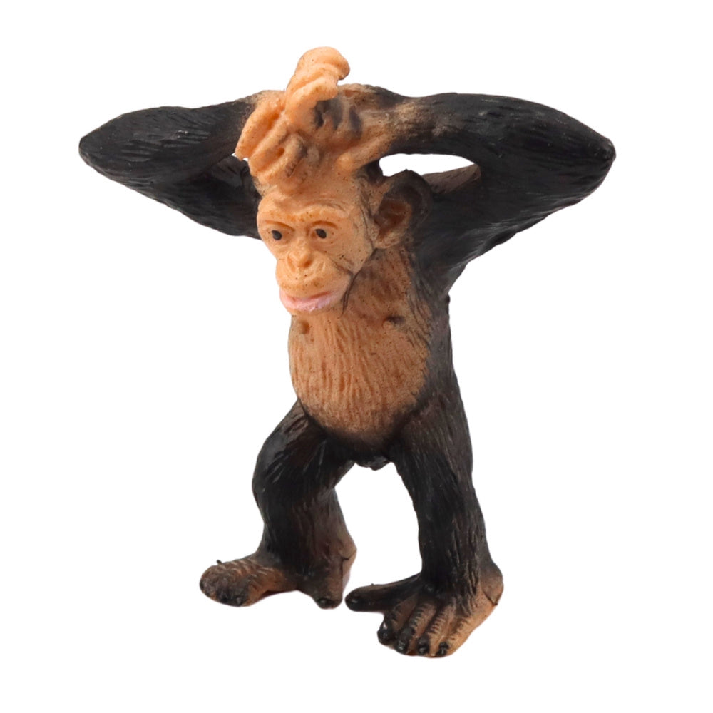Djurfigurer vilda djur 4-pack plast 6 cm giraff flodhäst schimpans björn