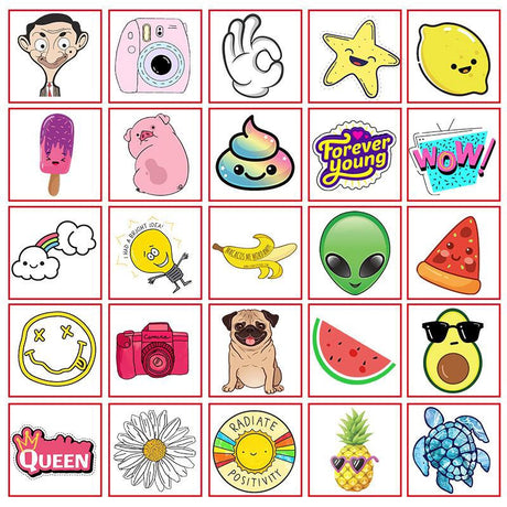 Djurstickers 50-pack vattentäta PVC 3–10 cm för mobil och böcker