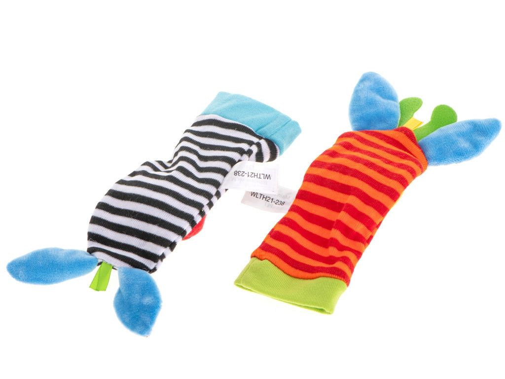 Djurstrumpor baby med skallra 2-pack mjuka polyester CE