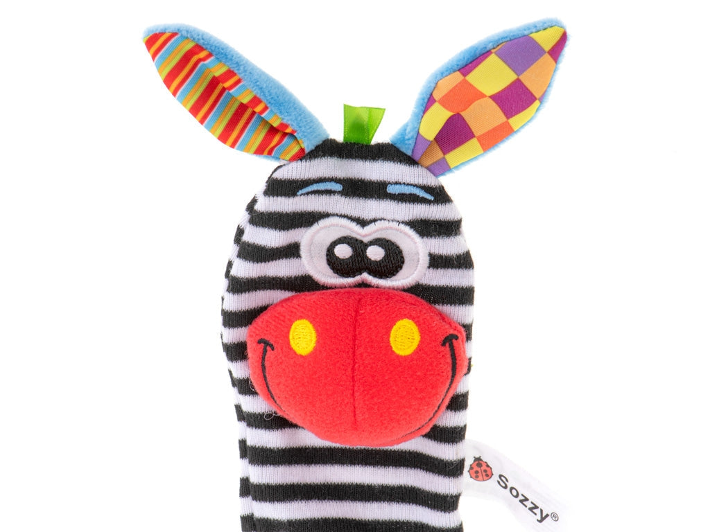 Djurstrumpor baby med skallra 2-pack mjuka polyester CE