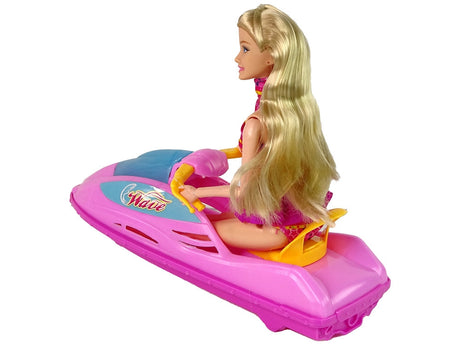 Docka med motorbåt 27 cm set med flytväst, kikare och tillbehör
