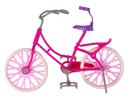 Docka med rosa cykel 30 cm, rörliga delar, leksaksset 3+ år