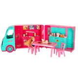 Dockbil 2-i-1 food truck/camper med docka och tillbehör 21 delar