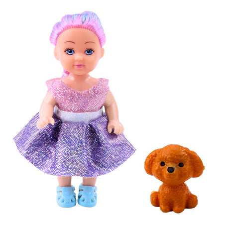 Dockset 12 cm med våningssäng, stege och hundfigur