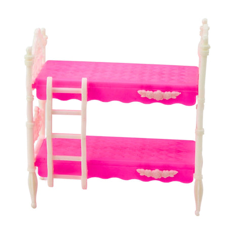 Dockset 12 cm med våningssäng, stege och hundfigur