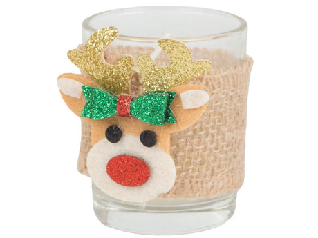 Doftljus i glas med renmotiv 2-pack brinntid ca 10 h 6x5 cm