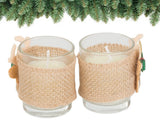 Doftljus i glas med renmotiv 2-pack brinntid ca 10 h 6x5 cm