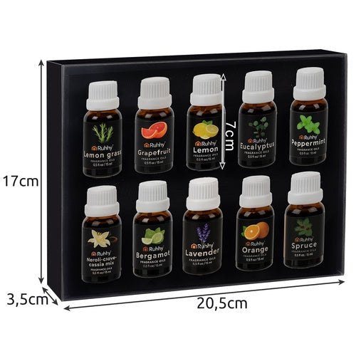 Doftoljor 10-pack 15 ml vattenlösliga för diffuser/luftfuktare