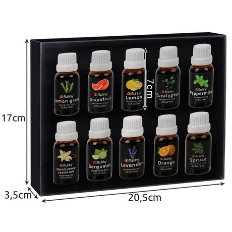 Doftoljor 10-pack 15 ml vattenlösliga för diffuser/luftfuktare