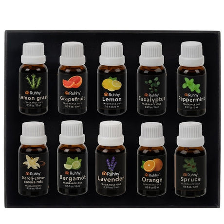 Doftoljor 10-pack 15 ml vattenlösliga för diffuser/luftfuktare