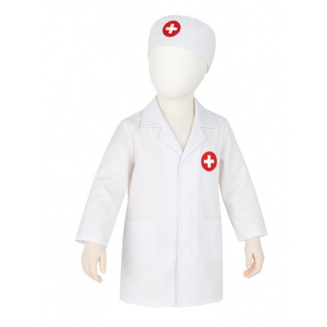 Doktorset i koffert 35 delar med labbrock, ljus/ljud, batterier ingår
