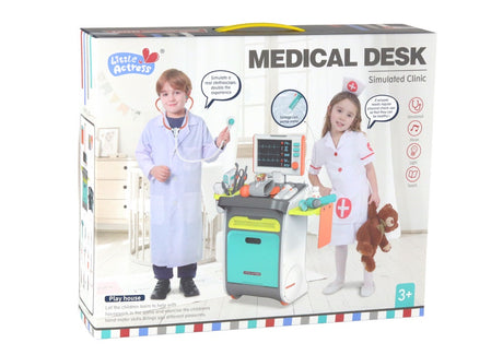 Doktorsvagn leksak med EKG/röntgenmonitor och tillbehör, 3+ år