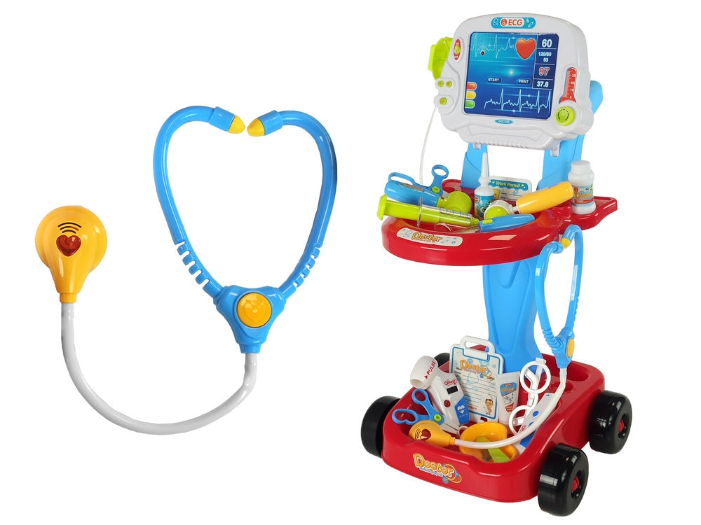 Doktorvagn leksaksset med EKG-panel och ljus/ljud, 3+ år