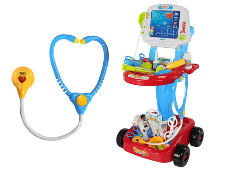 Doktorvagn leksaksset med EKG-panel och ljus/ljud, 3+ år