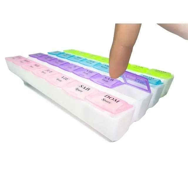 Dosett 28 fack veckodagar mån-sön, flerfärgad plast 1 st