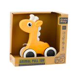 Dragleksak giraff gul med snöre och kvittrande hjul 18+ mån
