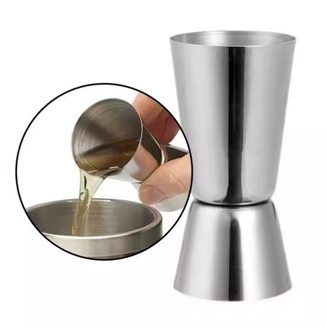 Drinkmått dubbelt mätglas 30/60 ml i stål silver