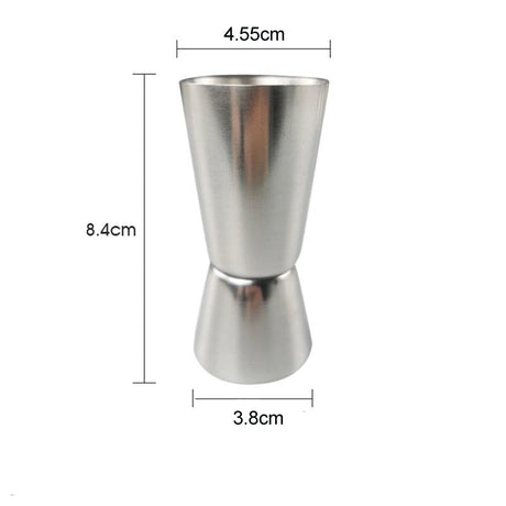 Drinkmått dubbelt mätglas 30/60 ml i stål silver