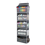 Dörrhängande organiserare 5 hyllor 142x40x17 cm grå/vit