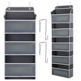 Dörrhängande organiserare 5 hyllor 142x40x17 cm grå/vit