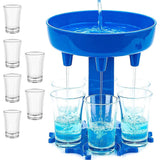 Dryckesdispenser med 6 shotglas 50 ml och hopfällbart stativ plast