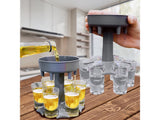 Dryckesdispenser med 6 shotglas 50 ml och hopfällbart stativ plast