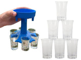 Dryckesdispenser med 6 shotglas 50 ml och hopfällbart stativ plast