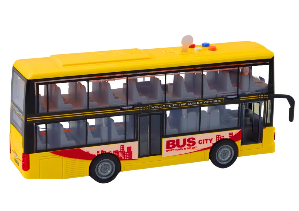 Dubbeldäckarbuss leksak 1:16 28 cm med ljus/ljud friktionsdrift