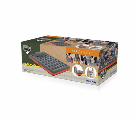 Dubbel luftmadrass 203x152x22 cm med AirCinch-pump och 2-i-1 kudde