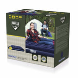 Dubbel luftmadrass 203x183x22 cm PVC med velour, coil-beam