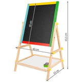 Dubbelsidig magnetisk barnritbräda med krita & whiteboard 65,5 cm