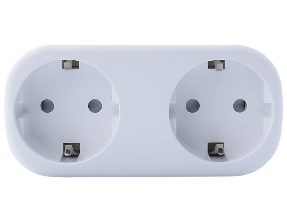 Dubbel vägguttag WiFi smart timer 16A 3120W vit