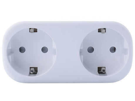 Dubbel vägguttag WiFi smart timer 16A 3120W vit