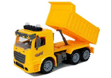 Dumper leksaksset 1:14 med friktionsdrift, ljus/ljud & trafikskyltar