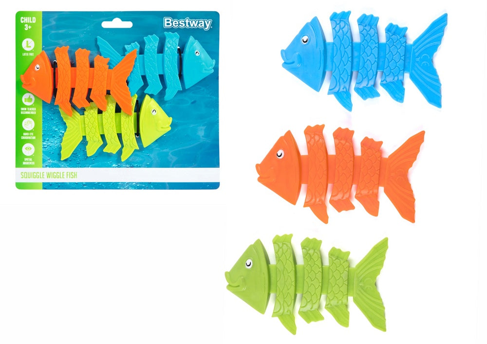Dykleksaker fiskar 3-pack 11 cm för barn 3+ (latexfria)