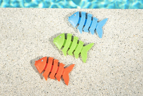 Dykleksaker fiskar 3-pack 11 cm för barn 3+ (latexfria)