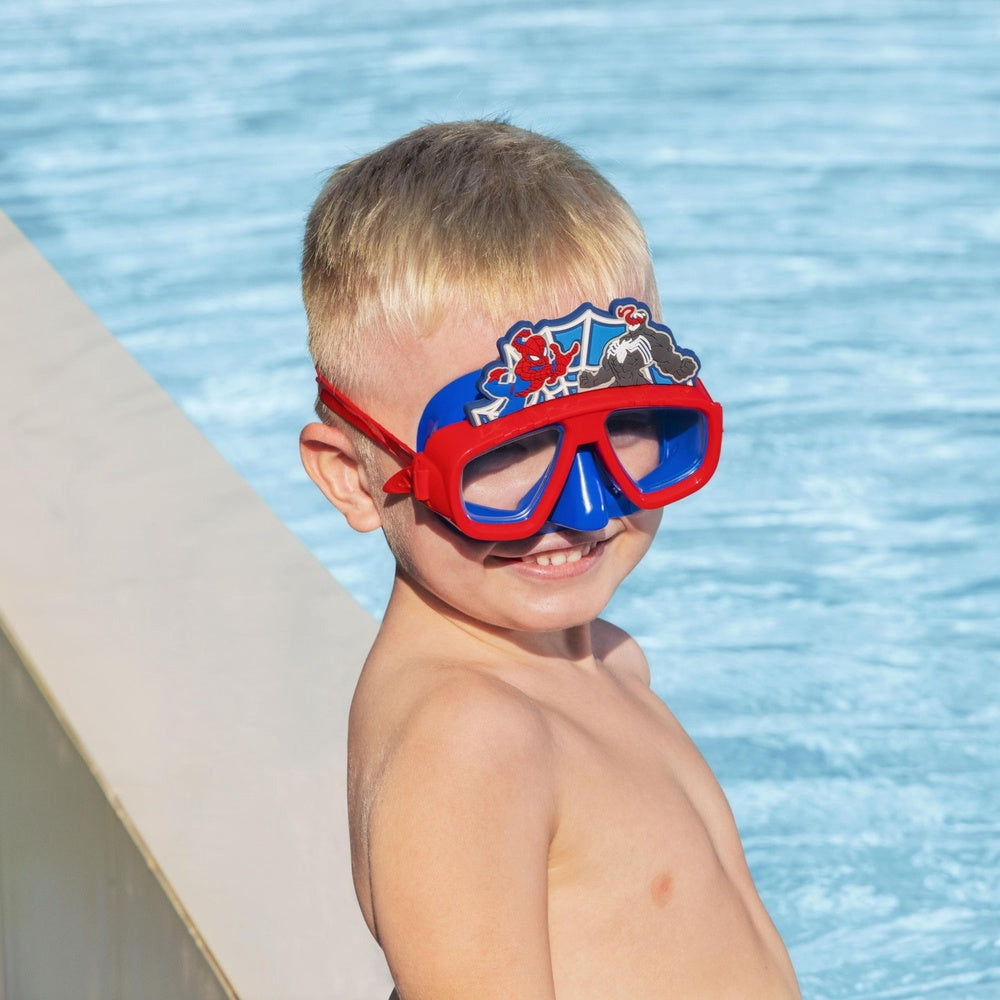 Dykmask barn Spiderman-tema plast/silikon justerbar rem modell 98023
