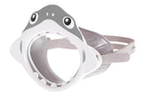 Dykmask barn hajdesign i silikon/plast med justerbart band