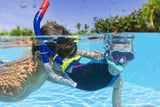 Dykset barn 7+ mask och snorkel UV-skydd anti-inflödesventil latexfri