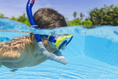 Dykset barn 7+ mask och snorkel UV-skydd anti-inflödesventil latexfri
