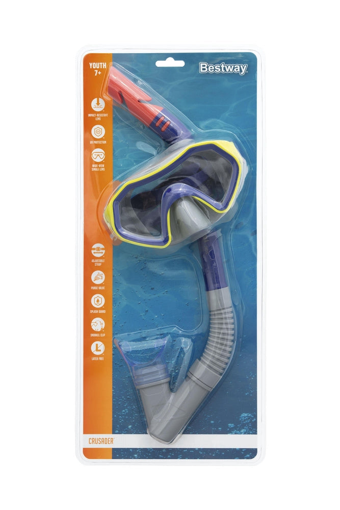 Dykset barn 7+ mask och snorkel UV-skydd anti-inflödesventil latexfri