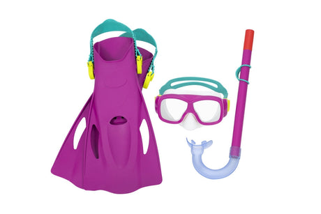 Dykset barn 7+ mask snorkel fenor rosa, fenor stl 37-41