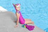 Dykset barn 7+ mask snorkel fenor rosa, fenor stl 37-41