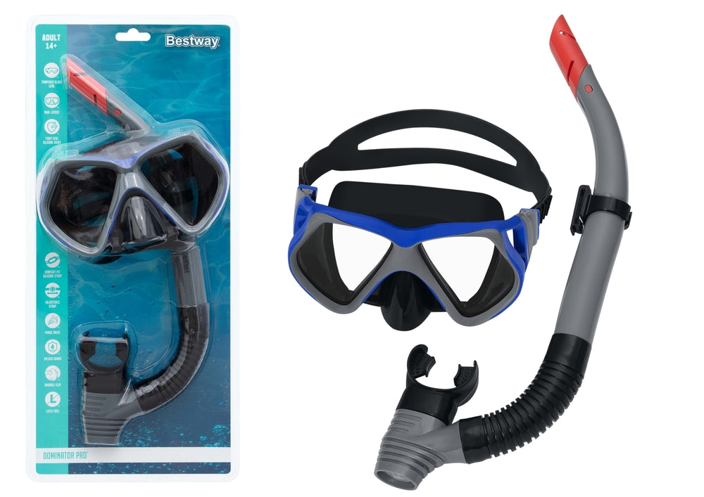 Dykset mask och snorkel 14+ år justerbar rem UV-skydd latexfri