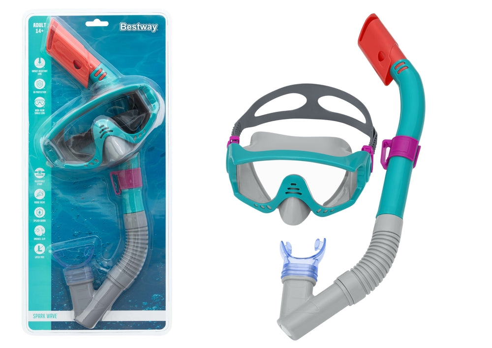 Dykset mask och snorkel för barn 14+ med UV-skydd och justerbart band