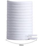 Elastiska skosnören utan knytning 100 cm vit/silver 2-pack
