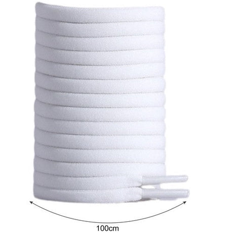 Elastiska skosnören utan knytning 100 cm vit/silver 2-pack