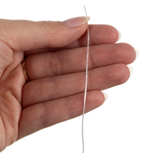 Elastiskt smyckesband 1 mm 40 m på rulle vit gummi